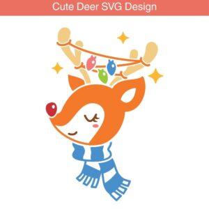 Cute deer SVG design for Cricut and Silhouette craft projects