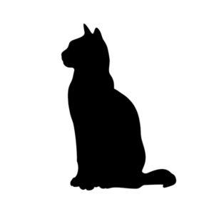 Minimal sitting cat silhouette SVG vector design for cutting machines