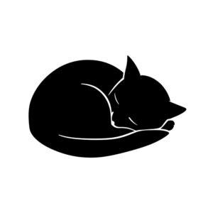 curled cat silhouette svg cozy minimal vector