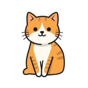 orange kitten cat svg kawaii vector design