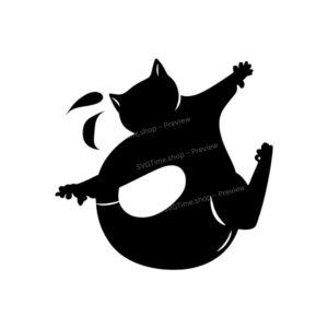 Funny cat silhouette SVG design showing playful feline pose for Cricut and Silhouette