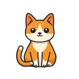Cute Orange Cat SVG kawaii style vector illustration