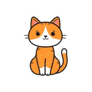 Ginger Cat SVG kawaii vector illustration