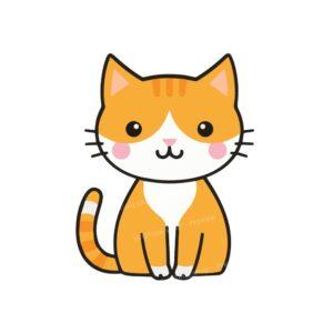 Blushing Cat SVG kawaii orange kitten illustration