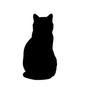 Minimal rear view cat silhouette sitting shape for Cricut and Silhouette projects