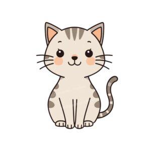 Tabby Cat SVG adorable cartoon kitten illustration