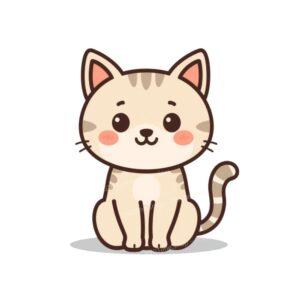 Beige Tabby Cat SVG cute blush cartoon kitten