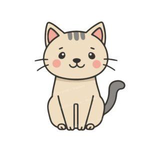 Soft Beige Cat SVG cute cartoon kitten