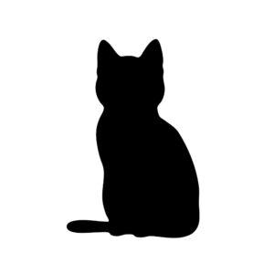 Sitting Black Cat Silhouette