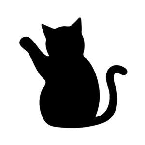 sitting cat cut file raised paw svg