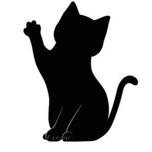 curious cat silhouette svg minimal vector