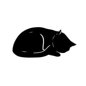 sleeping cat silhouette svg minimal vector design