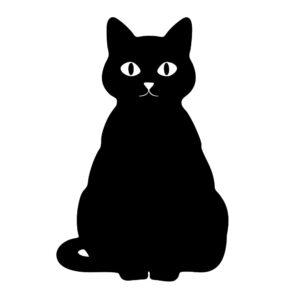black cat halloween svg sitting silhouette