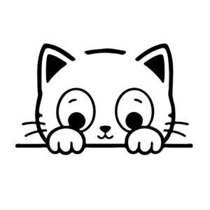 cat clip art silhouette svg cute peeking black cat