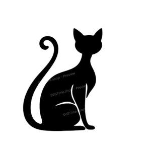 Cat Outline SVG – Elegant Feline Cut File Design