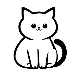cat silhouette outline tattoo svg cute sitting cat