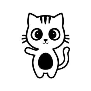 cute cat clipart svg standing kitty waving paw