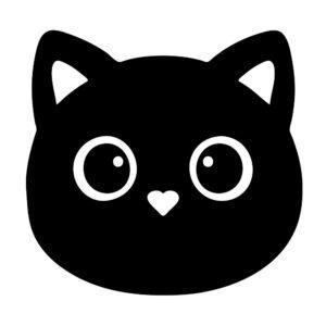 cat silhouette clipart svg big eyes black cat head