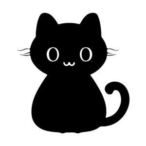 cute cat silhouette clipart svg black sitting cat