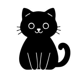 cute cat silhouettes svg black sitting cat
