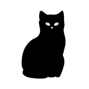 halloween black cat svg sitting silhouette