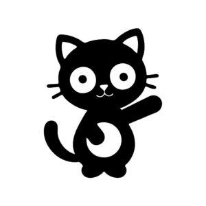 halloween cat svg cute black kitty waving paw