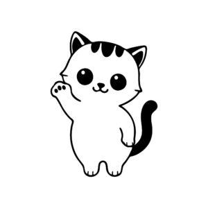 kitty cut file svg cute standing cat with raised paw