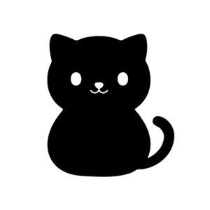 silhouette of cat svg cute black sitting cat