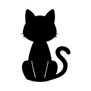 minimal cat silhouette svg with modern sitting back view design