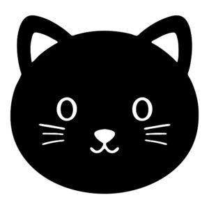 cat head vinyl design svg with bold black kitty shape