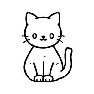 cute cat outline svg with simple line art kitty design