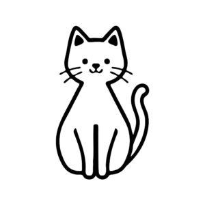 simple kitty cut file svg with clean line cat design