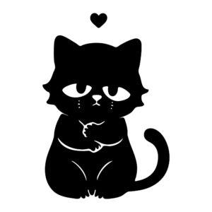 anxiety cat silhouette svg