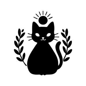 boho cat silhouette svg
