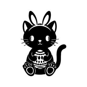 bunny cat silhouette svg