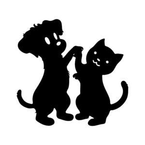 cat dog silhouette svg