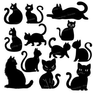 cat silhouette svg bundle