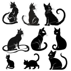 cat tattoo svg bundle