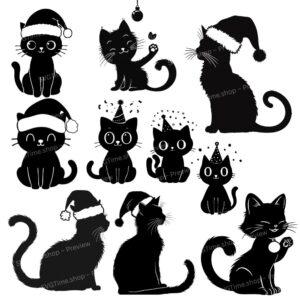 christmas cat svg bundle