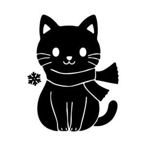 christmas cat silhouette svg