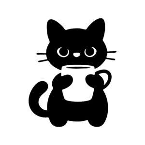 coffee cat silhouette svg