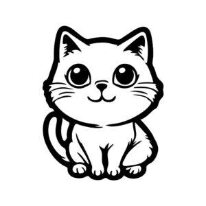 cute kitten outline svg