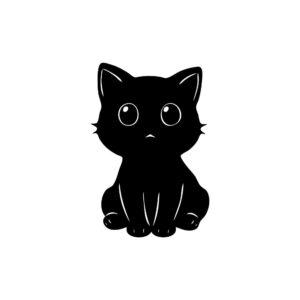 cute wide eye cat svg