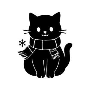 cute winter cat svg
