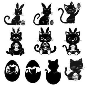 easter cat svg bundle