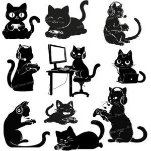 gamer cat svg bundle
