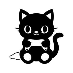 gamer cat silhouette svg