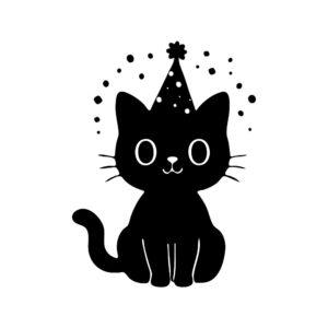 party cat silhouette svg