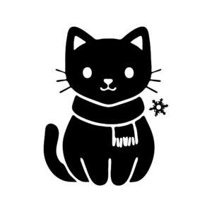 winter cat silhouette svg