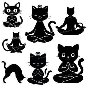 yoga cat svg bundle